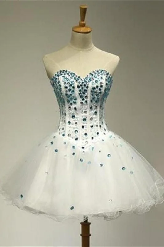 Sleeveless Short Beading Beautiful Lace Up Homecoming Dress K160 Boat Neckline Classic