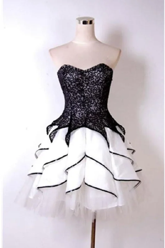 Sparkly Black And White Short Sweetheart Homecoming Dress For Teens K205 Tunics Lace romantic Sparkly Black And White Short Sweetheart Homecoming Dress For Teens K205 Tunics Lace romantic