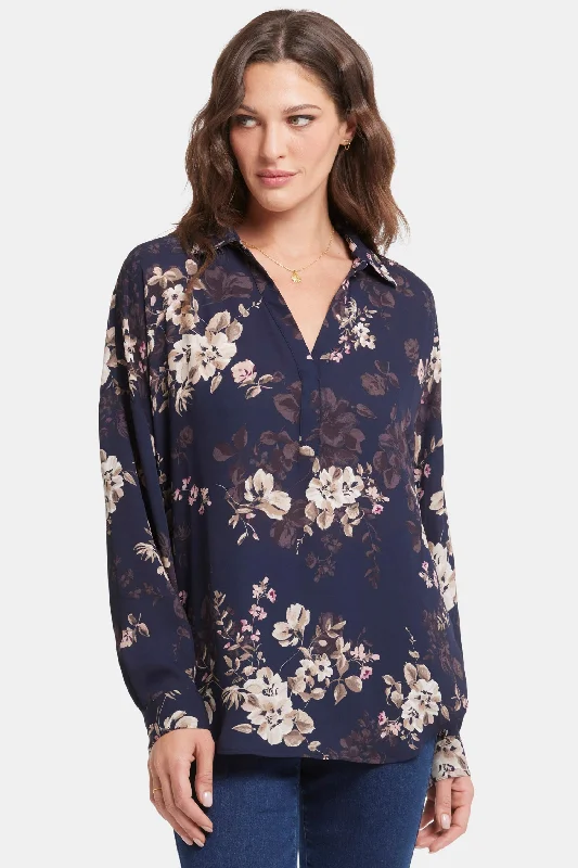Becky Blouse - Bianca Blooms Chenille Fabric Brocade Fabric Lace Fabric
