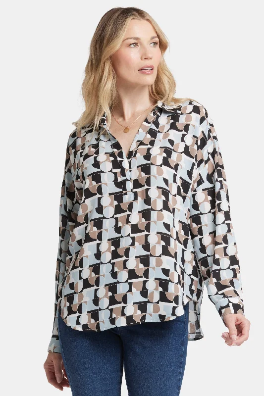 Becky Blouse - Light & Fog Handmade Hand-knitted Hand-woven