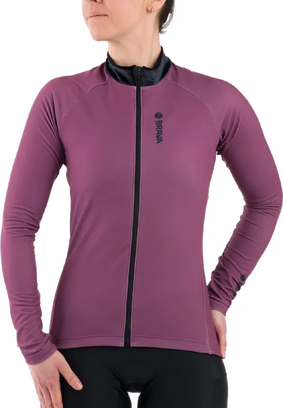 Thermal Long Sleeve Jersey - Women's|-|Maillot thermique à manches longues - Femme Mesh Blend Leather Blend Suede Blend