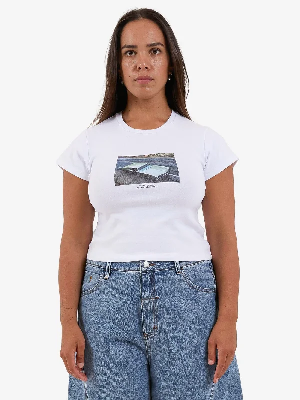 Canyon Mini Tee - White Embroidered Appliqued Beaded