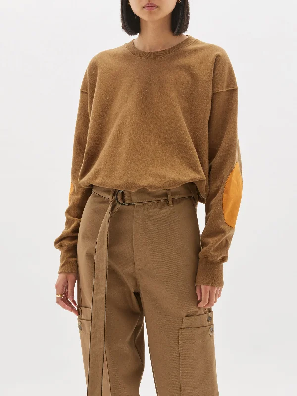 Classic Elbow Patch Sweat Striped Floral Plaid