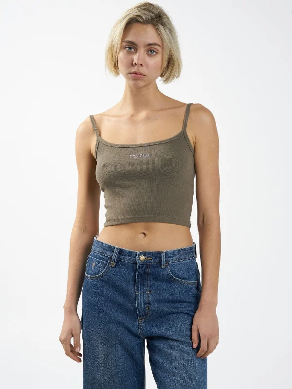 Clique Bound Crop Tank - Desert Collared Crew Neck Turtle Neck
