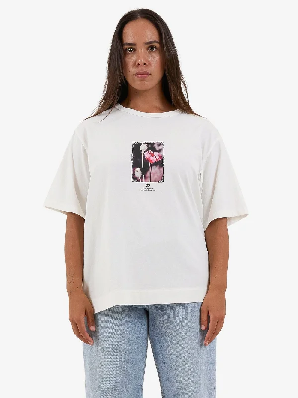 Cortex Box Tee - Dirty White Spandex Blend Rayon Blend Denim Blend