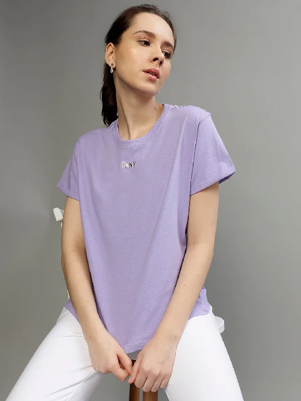 Dkny Purple Fashion Regular Fit T-Shirt Elegant Classic Vintage