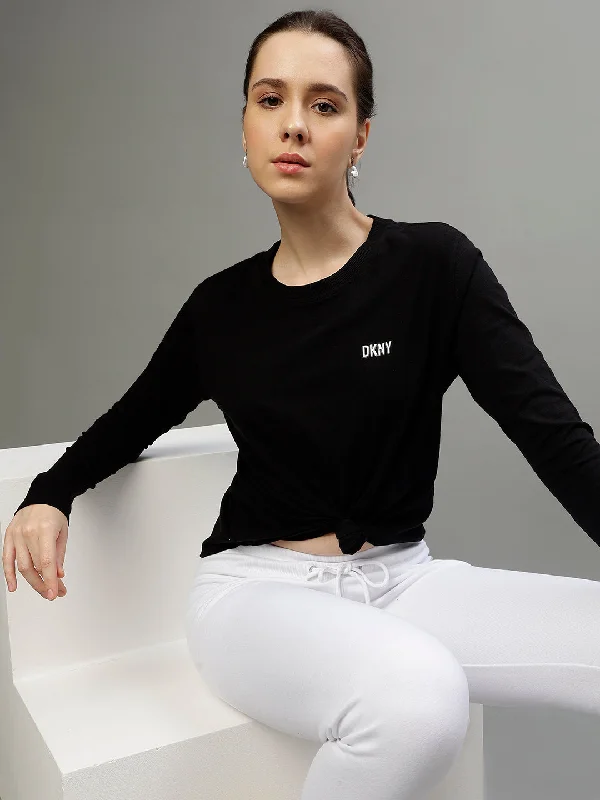 Dkny Black Fashion Regular Fit T-Shirt Fitted T-Shirt Seamless Stretchy