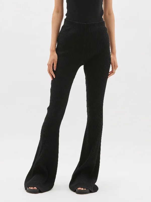 drapey rib flared tights Welt Pockets Slit Pockets