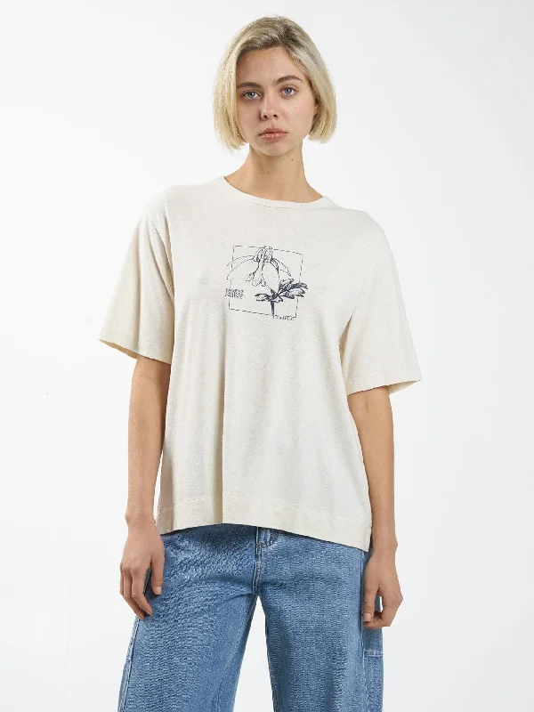 Experience Hemp Box Tee - Unbleached Basic T-Shirt Crew Neck Short Sleeve