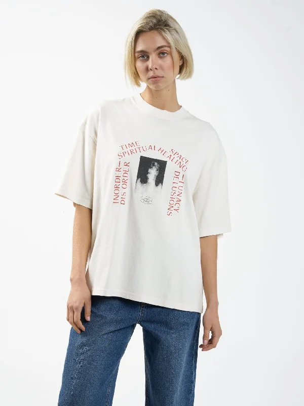 Healing Delusions Oversized Tee - Heritage White Zippered Buttoned Snapped