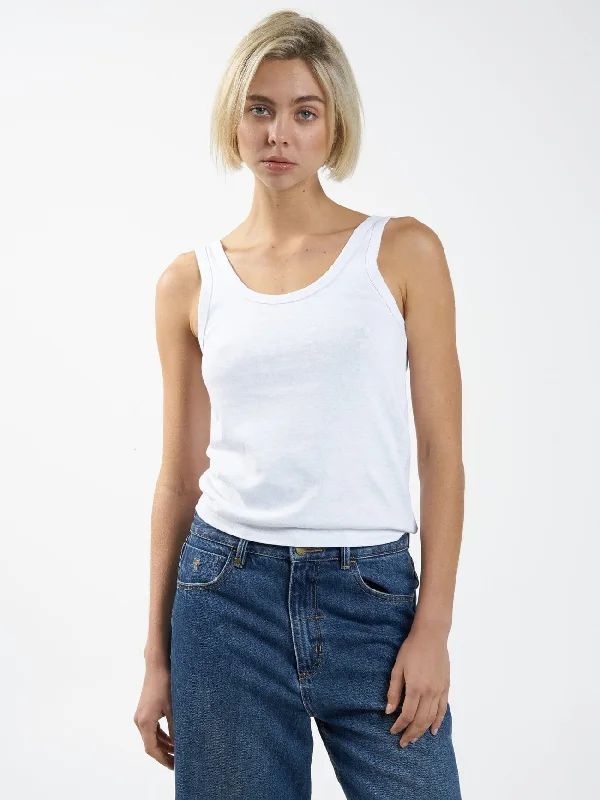 Hemp Classic Tank - White Chenille Blend Fleece Blend Nylon Blend