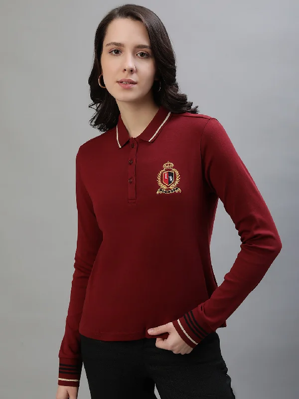 Iconic Red Fashion Regular Fit Polo T-Shirt Chenille Blend Fleece Blend Nylon Blend