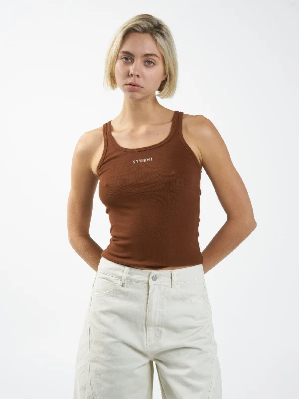 Minimal Thrills Scoop Tank - Chestnut Lace Blend Ribbed Blend Corduroy Blend