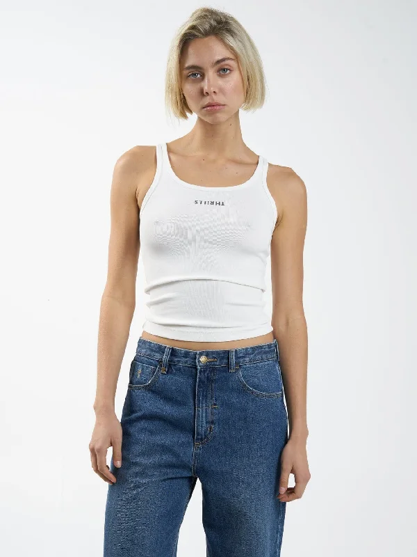 Minimal Thrills Scoop Tank - Tofu Embroidered Appliqued Beaded