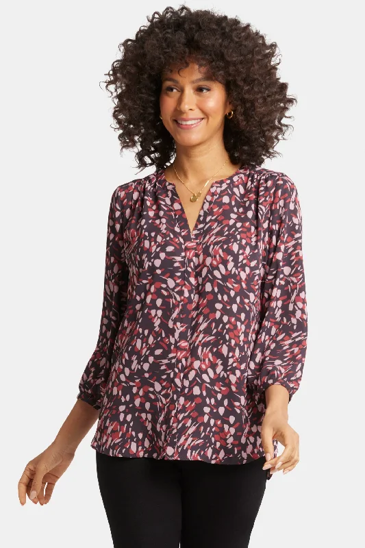 Pintuck Blouse - Perla Plum Modern Contemporary Chic
