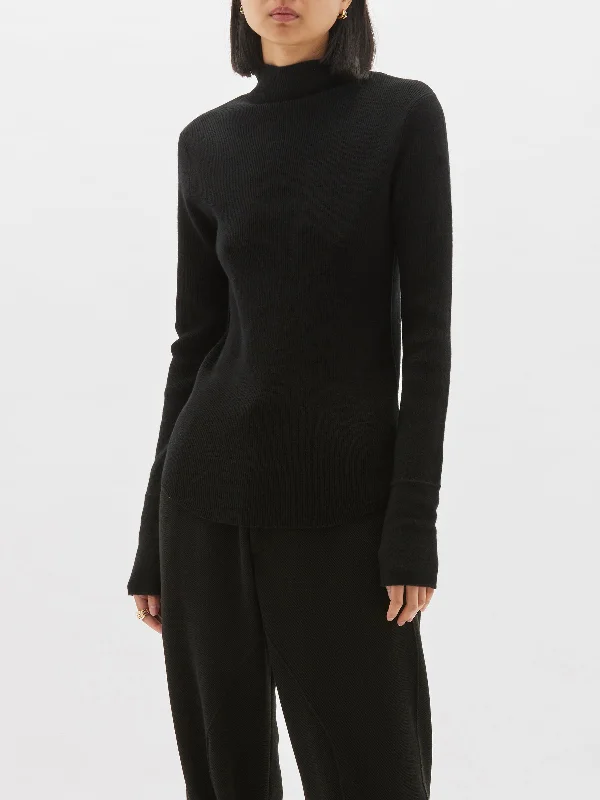raised neck layering knit Wool Fabric Cashmere Fabric Tweed Fabric