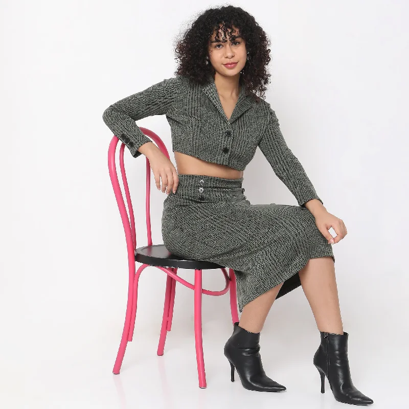 Regular Fit Jacquard T-Shirt Polka Dot Checkered Tartan