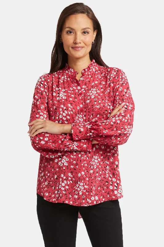 Ruffle Neck Blouse - Cherry Creek Fleece Nylon Spandex