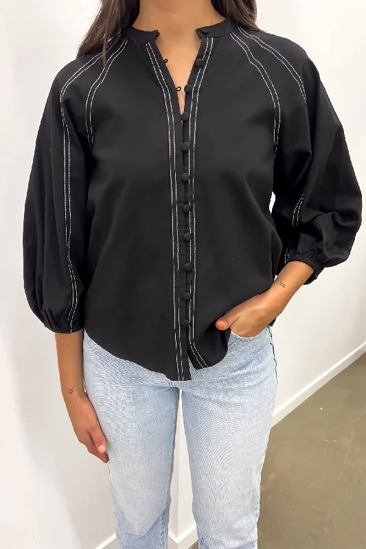 Rylah Top Black Graphic T-Shirt Round Neck Polyester