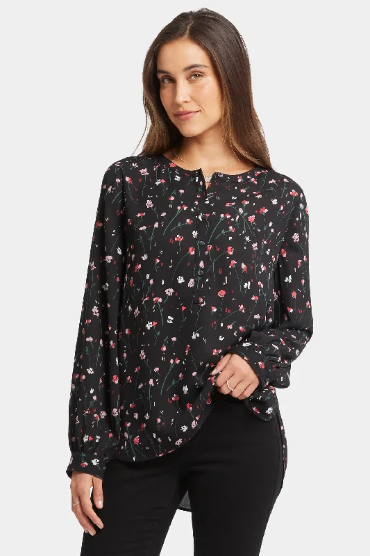 Simone Blouse - Maria's Meadow Beaded Sequined Faux Fur
