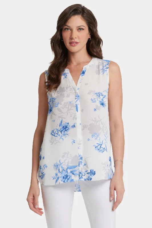 Sleeveless Pintuck Blouse - Hannah Grove Jersey Fabric Tulle Fabric Batik Fabric