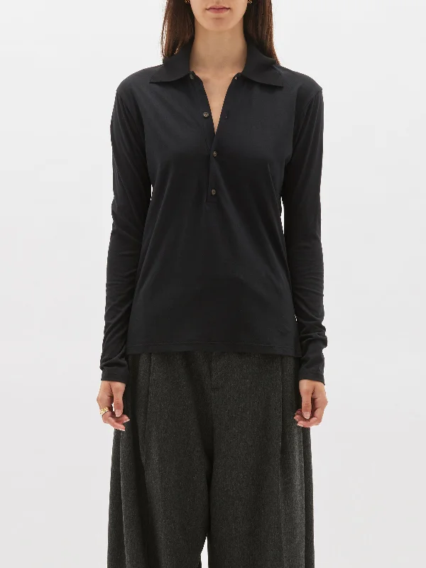 slim fit polo long sleeve t.shirt Fleece Nylon Spandex