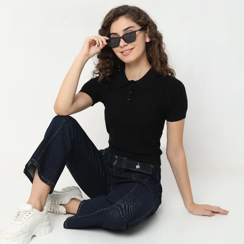 Slim Fit Striped T-Shirt Silk Blend Satin Velvet