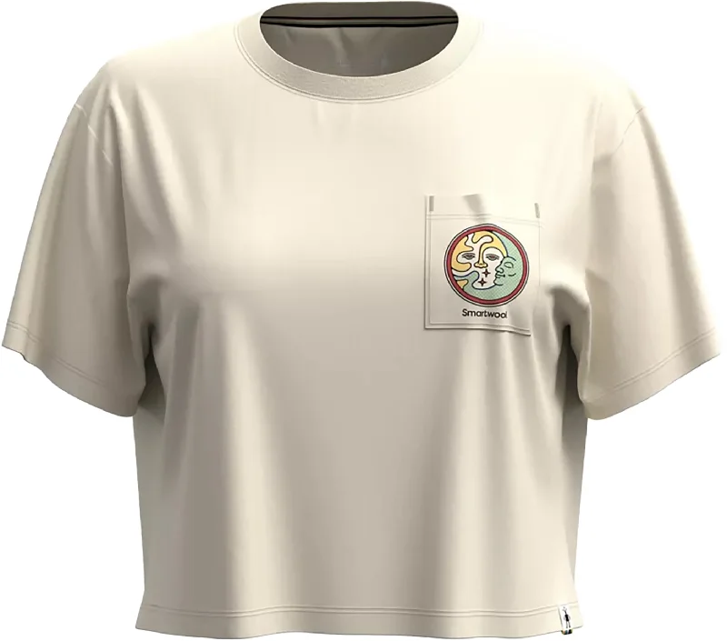 In The Sky Graphic Cropped Short Sleeve Tee - Women's|-|T-shirt écourté graphique à manches courtes In The Sky - Femme Cashmere Blend Cotton Blend Poly Blend