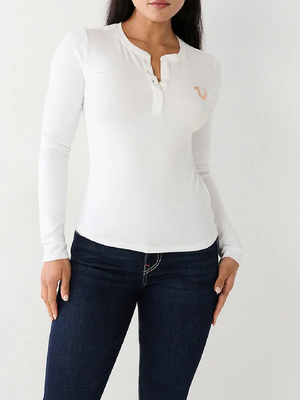 True Religion White Fashion Logo Regular Fit Top Fleece Nylon Spandex