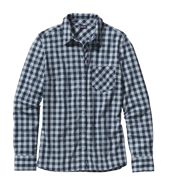 W's Long-Sleeved Brookgreen Shirt Denim Fabric Leather Fabric Suede Fabric