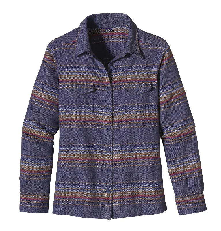 W's Long-Sleeved Fjord Flannel Shirt Thin T-Shirt Open Front Quick Dry