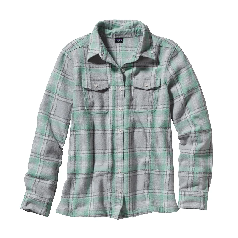 W's Long-Sleeved Fjord Flannel Shirt Zippered Front Buttoned Front Snap Front