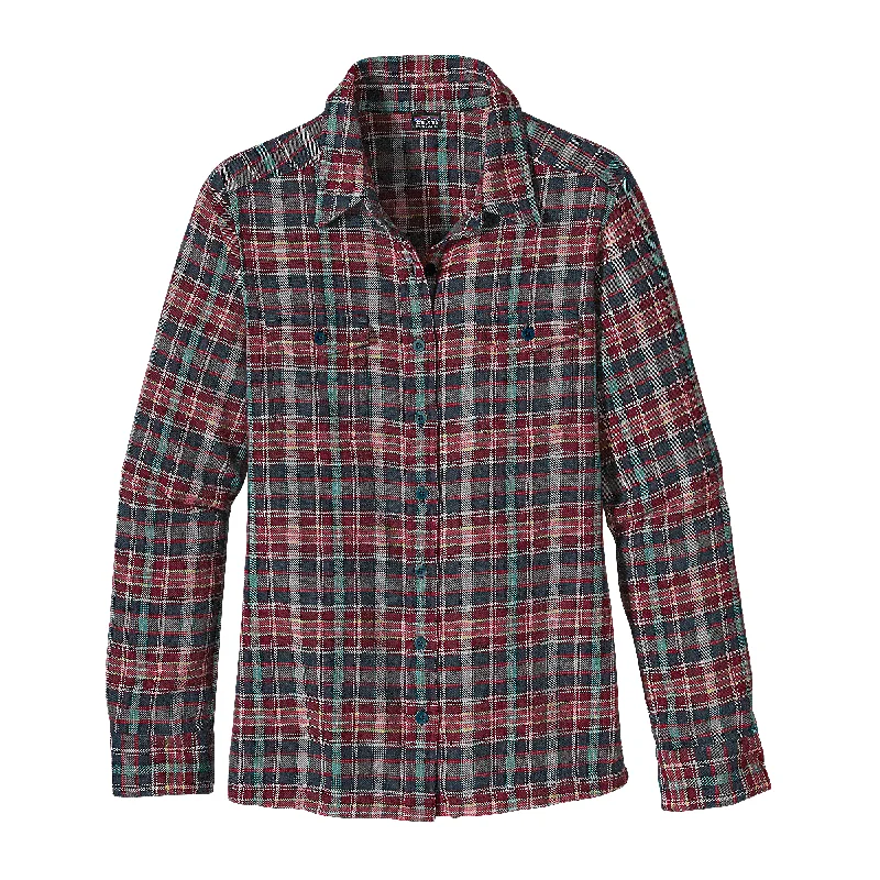 W's Long-Sleeved Fjord Flannel Shirt Terry Blend Velvet Blend Canvas Blend