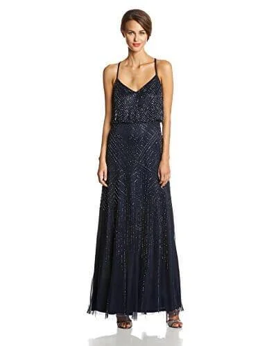 Adrianna Papell AP091897340 Halter Strap Long Formal Dress Fun Floral Pattern