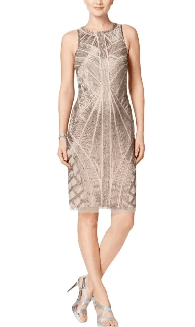 Adrianna Papell AP1E200575 Short Cocktail Halter Neck Party Dress Full Floral Skirt