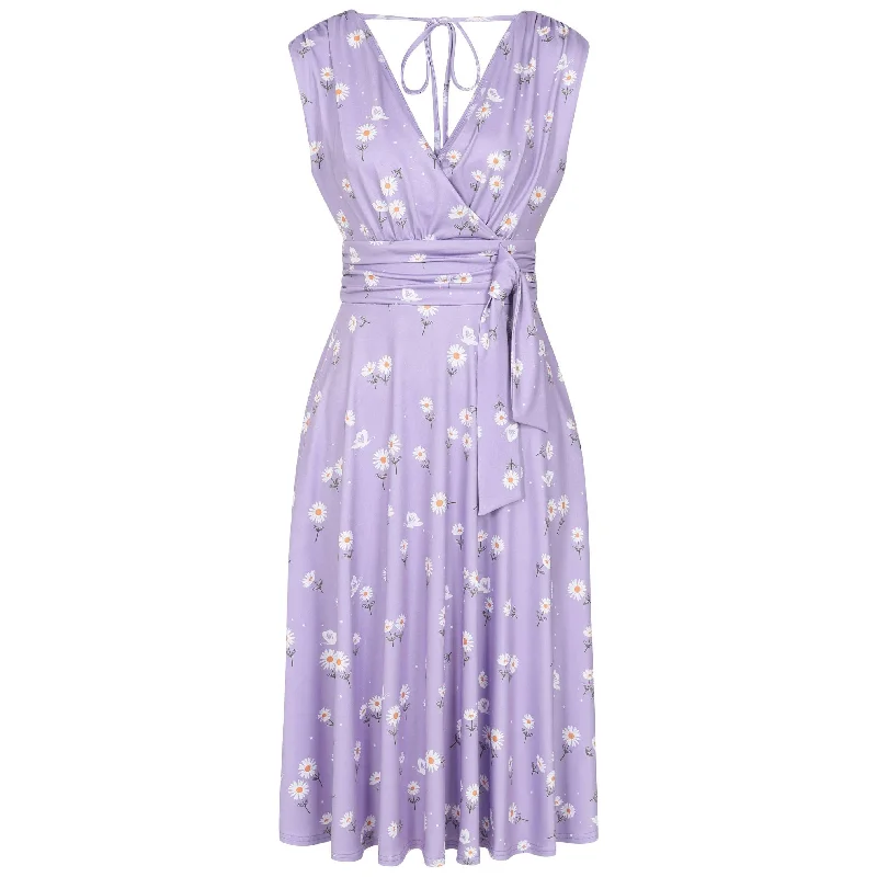 Arabella Dress - Daisy Lilac Floral Wrap Skirt