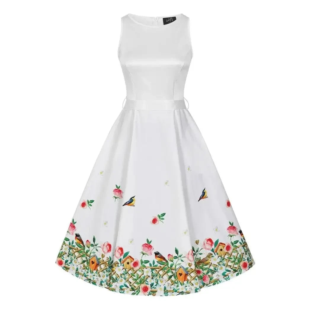 Hepburn Dress - Spring Garden Boho Floral Skirt