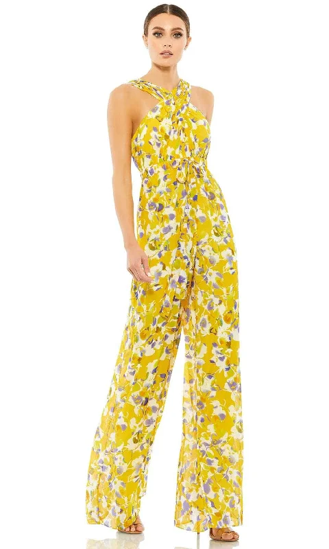 Ieena Duggal 55433 - Halter Neck Floral Print Jumpsuit Boho Style Skirt