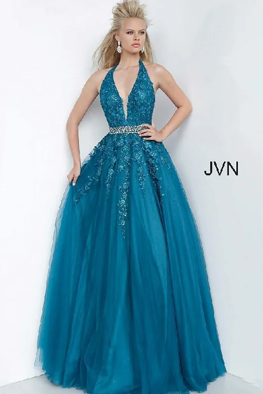 Jovani 00923 Long Prom Ball Gown Feminine Floral Midi