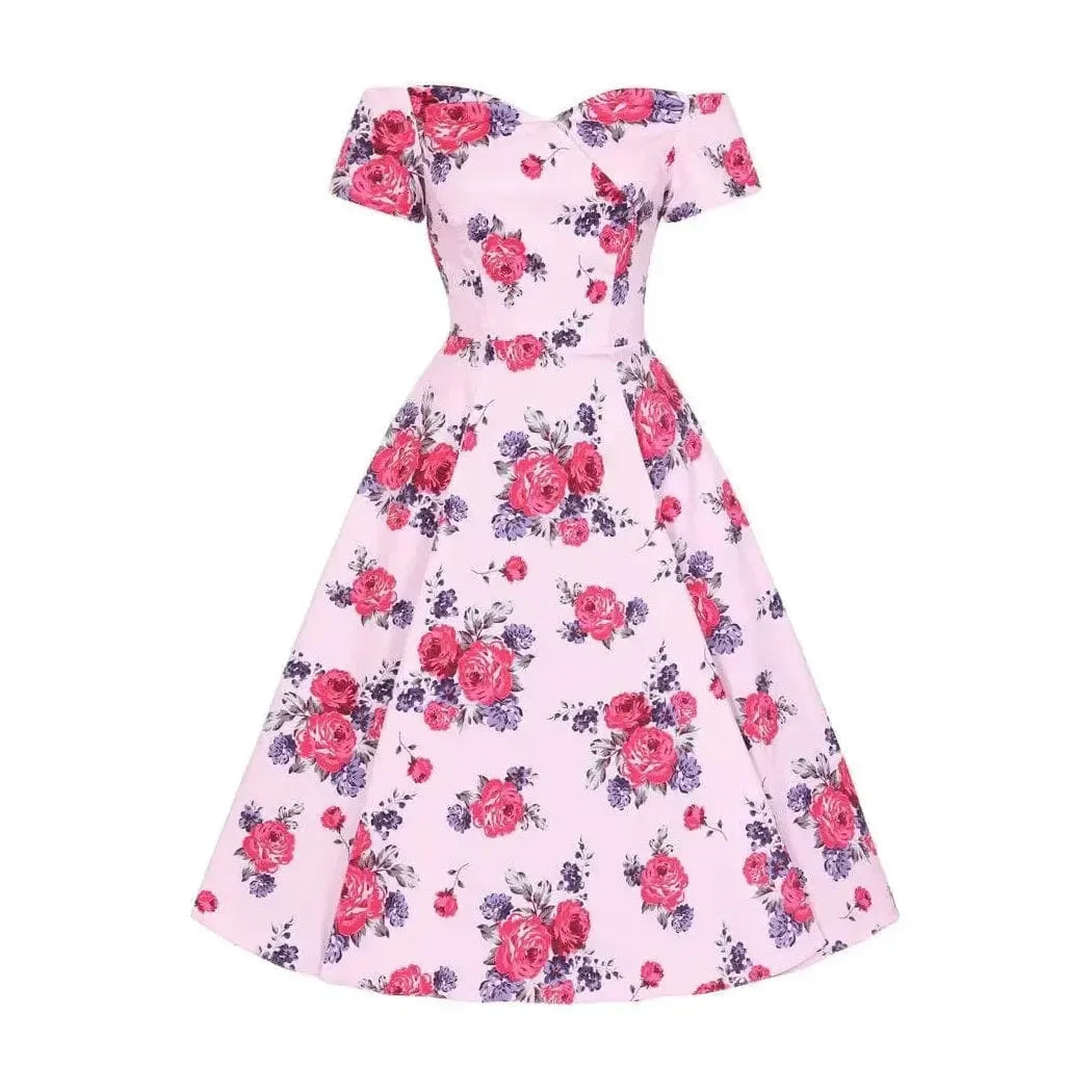 Liliana Dress - Raspberry Rose Spring Floral Skirt