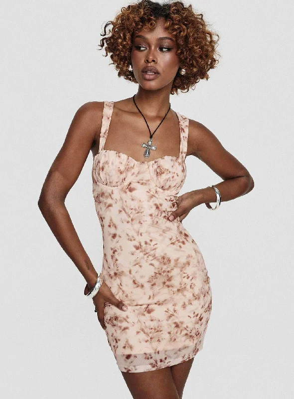 Regane Mini Dress Multi Flared Floral Skirt