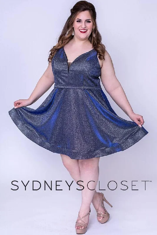 Sydneys Closet Short Plus Size Homecoming Party Dress Bright Floral Skirt