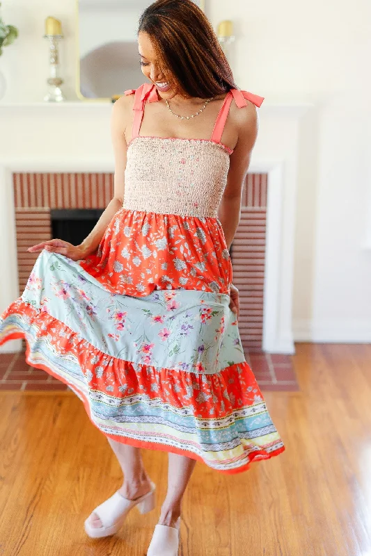 Vacay Vibes Taupe Floral Smocked Tube Top Tiered Maxi Dress (Open Pack) Floral A-Line Skirt Vacay Vibes Taupe Floral Smocked Tube Top Tiered Maxi Dress (Open Pack) Floral A-Line Skirt