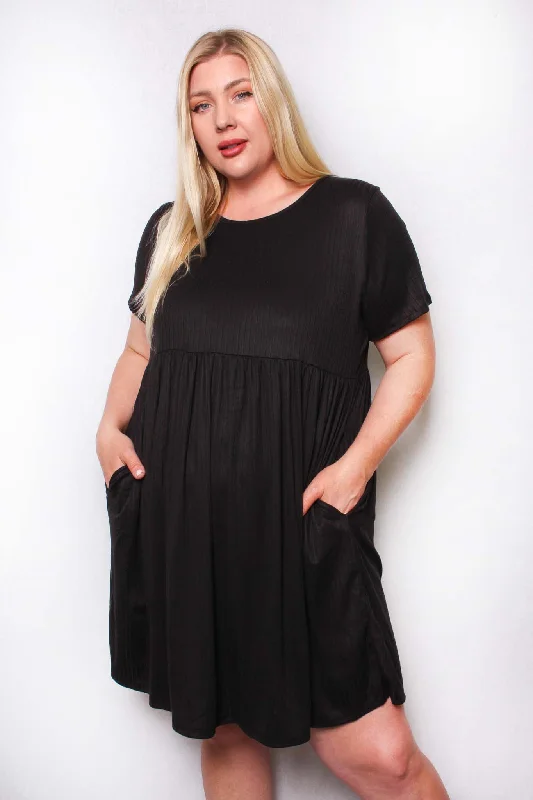 Women's Plus Short Sleeve Round Neck Ruffle Mini Dress Pleated Floral Pattern