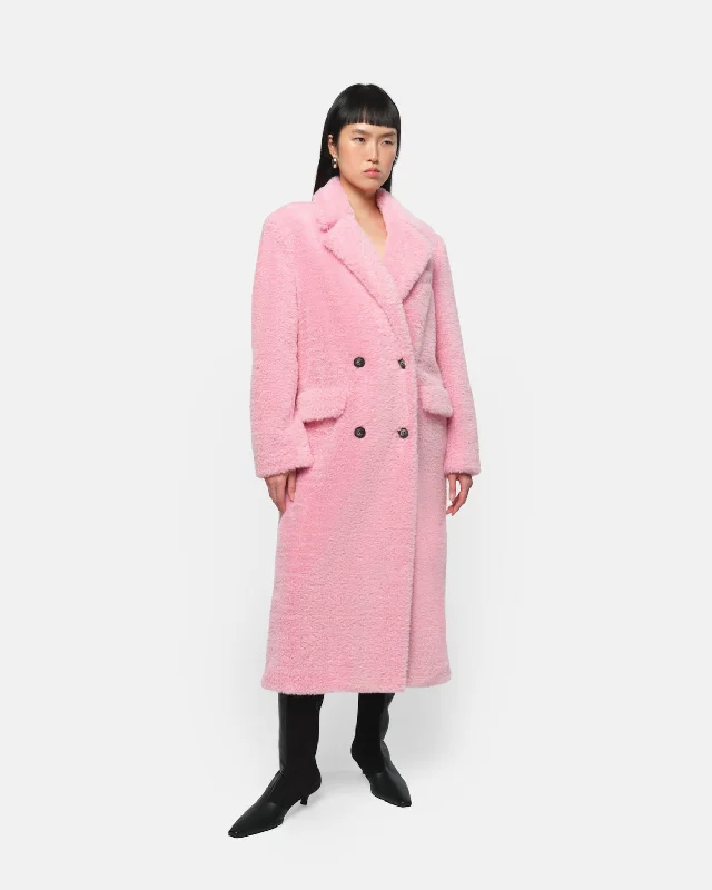 Astrid Peacoat Ballet Pink Vegan Leather Trench