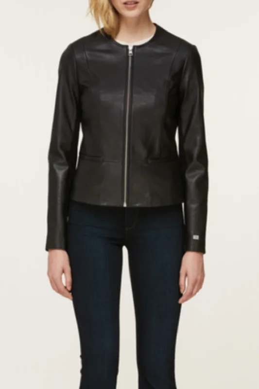 Audree Leather Coat Functional Travel Jacket