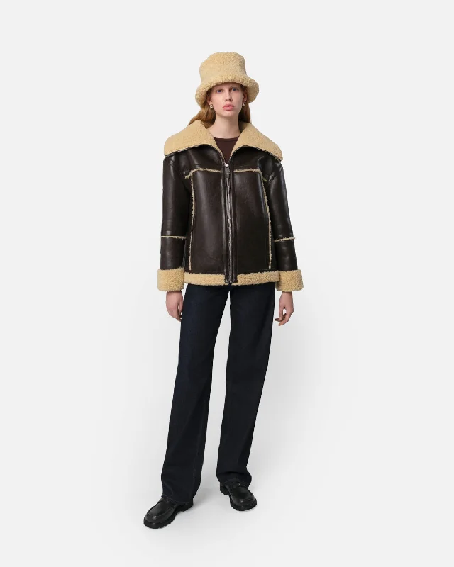 Calina Coat Java & Sand Draped Longline Jacket