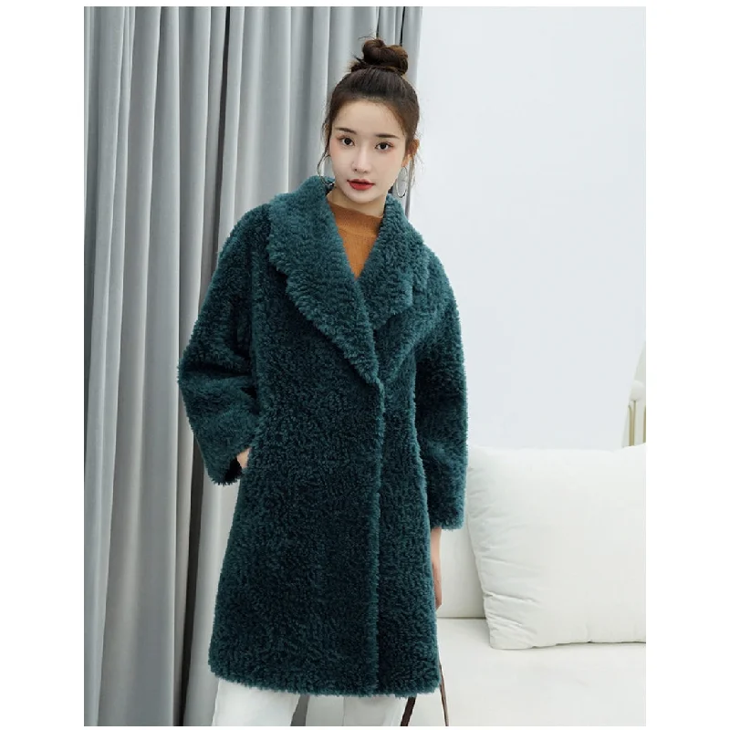 Casual Style Real Wool Women's Shearling Coat Jacket for Autumn and Winter Denim Fabric Leather Fabric Suede Fabric Casual Style Real Wool Women's Shearling Coat Jacket for Autumn and Winter Denim Fabric Leather Fabric Suede Fabric