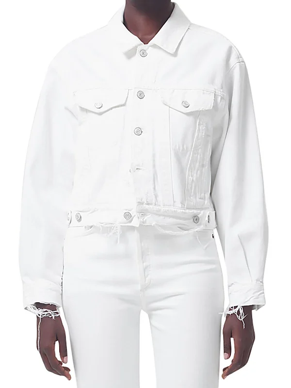 Charli Womens 100% Organic Cotton Organic Cotton Denim Jacket Welt Pockets Slit Pockets Flap Pockets