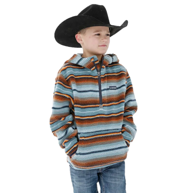 Cinch® Boy's Serape Print 1/2 Zip Fleece Sherpa Hoodie MWK7990001 Anorak Windbreaker Fleece Cinch® Boy's Serape Print 1/2 Zip Fleece Sherpa Hoodie MWK7990001 Anorak Windbreaker Fleece